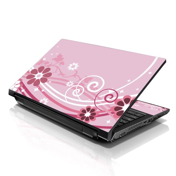 LSS 15.6 & 17.3 Inches Laptop Notebook Skin Sticker Decal - Pink Floral - Picture 1 of 2